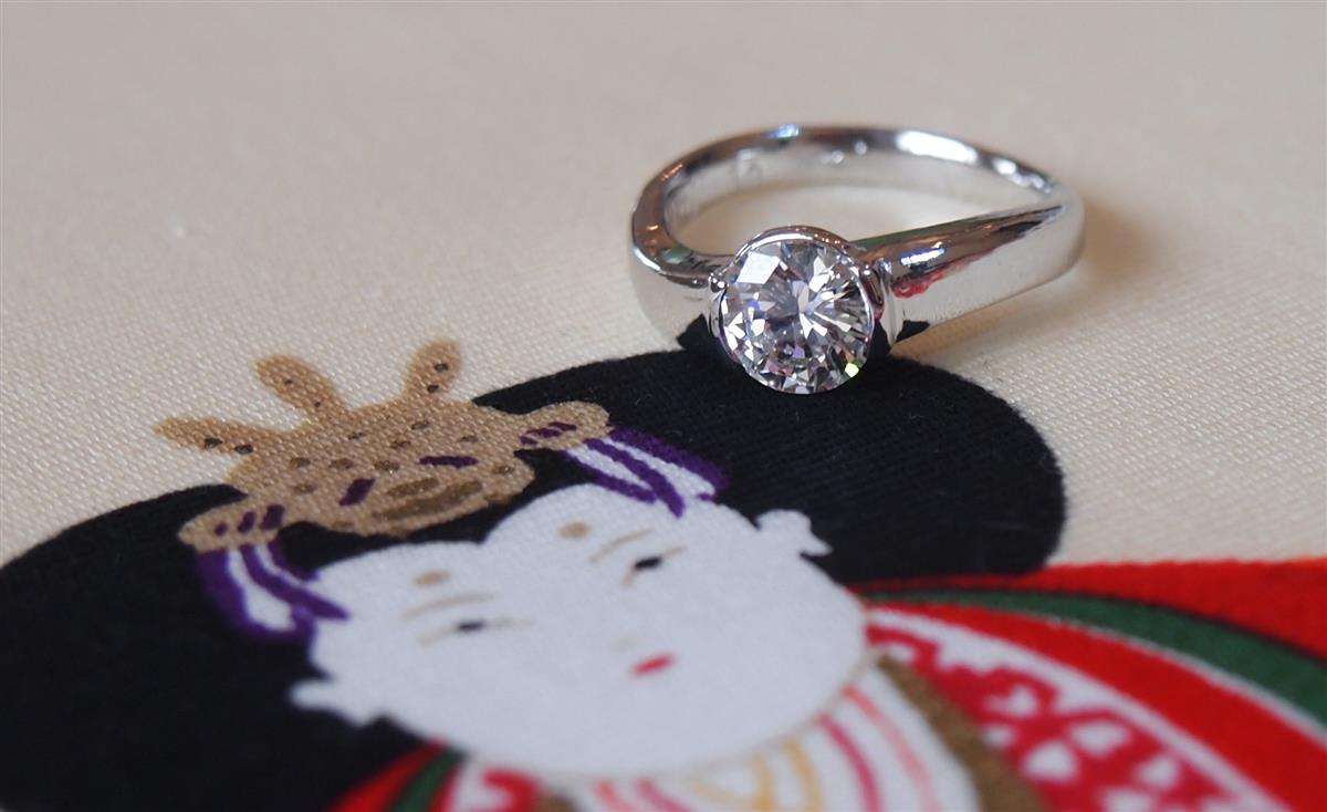 ご主人さんから頂いた立爪のダイヤモンドリングをジュエリーリフォームで。。