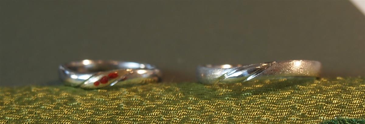 京都からご来店のお二人の結婚指輪(マリッジリング)の製作過程。