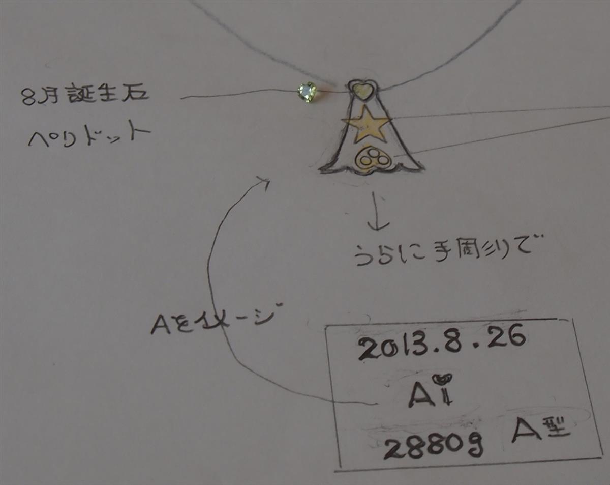 結婚指輪を作ってくれたお二人に、子供さんが誕生したら、、、、