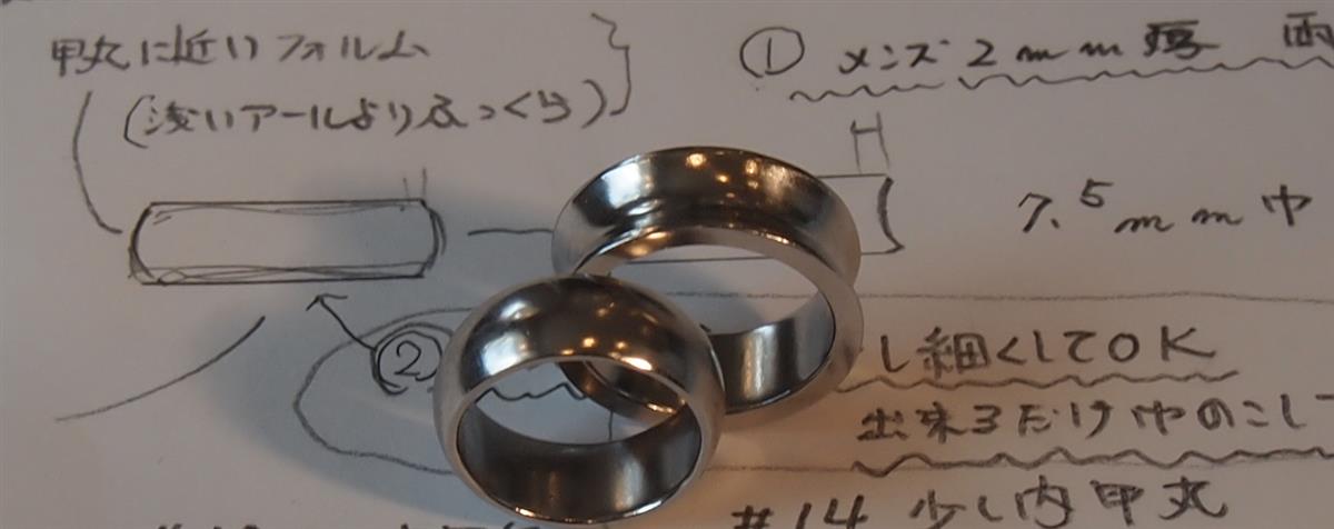 こちらの手作り鍛造の結婚指輪のベースなら、100年使っても安心です。。。