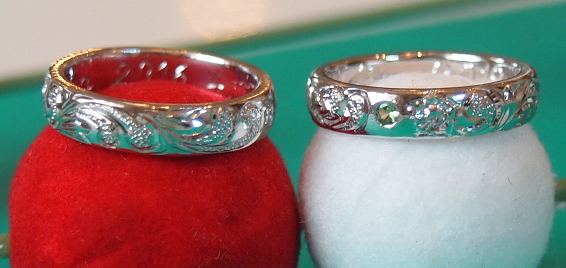 お二人の結婚指輪と家族でお揃いのベビーリング。。。