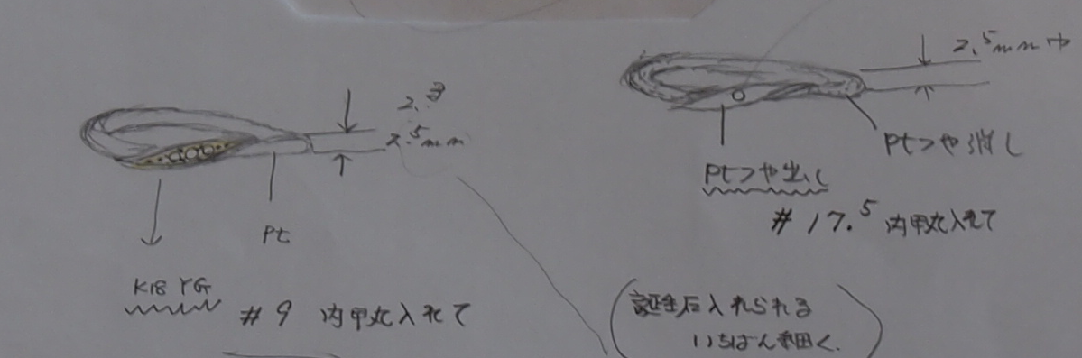 京都からご来店のお二人の結婚指輪(マリッジリング)の製作過程。